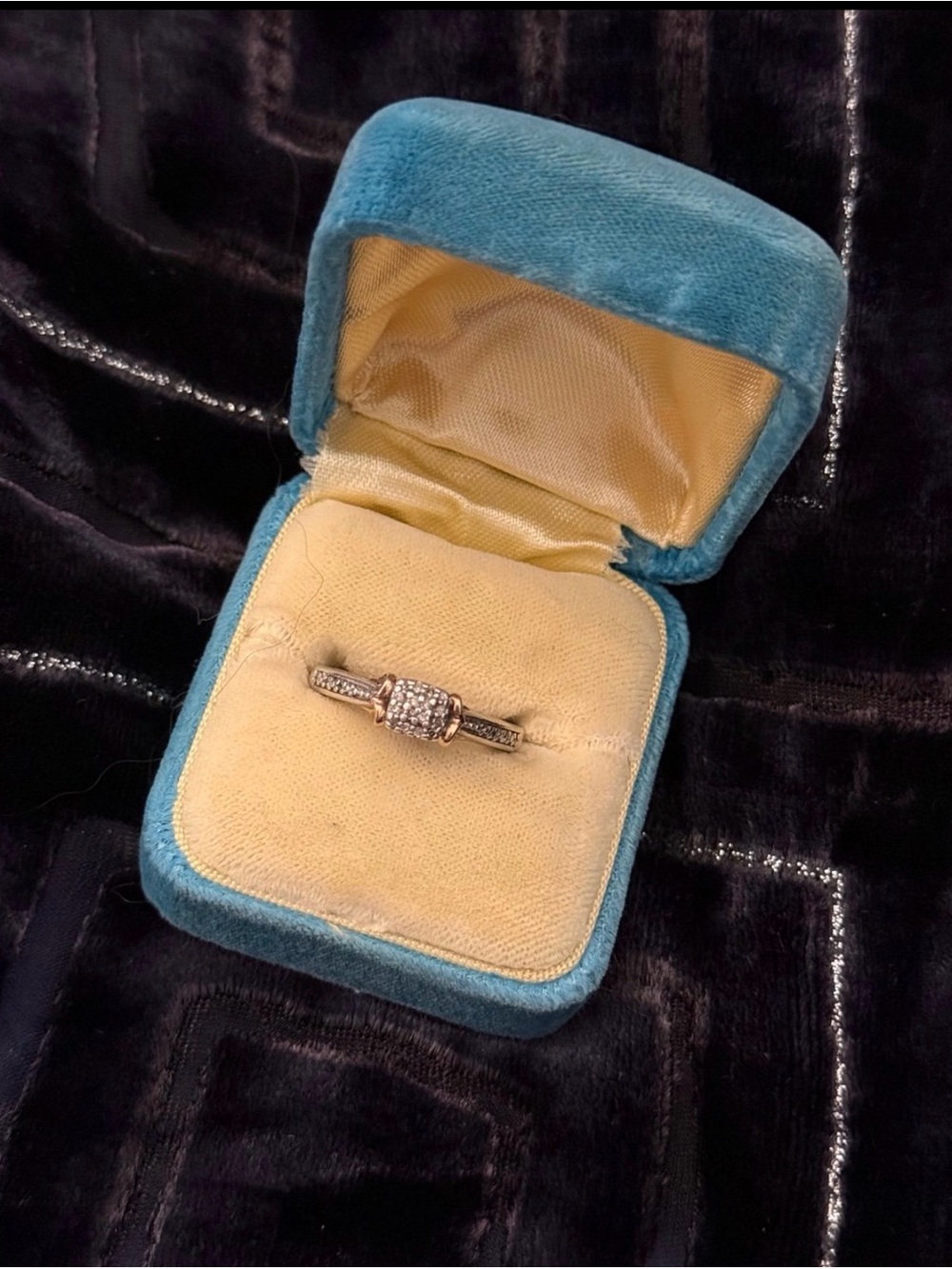 Sterling and 10k Diamond Promise Engagement Ring
